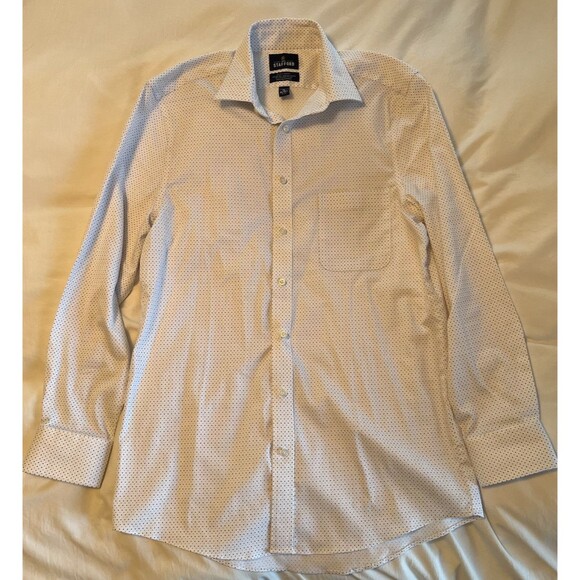 Stafford Slim Fit Dress Shirt Men's Medium Geometeric, Sweat Repellent 15-15.5 - Picture 1 of 7